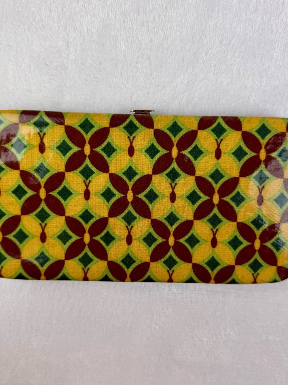 Braciano Yellow Hard Case Metal Frame Foldover Wallet Card Case